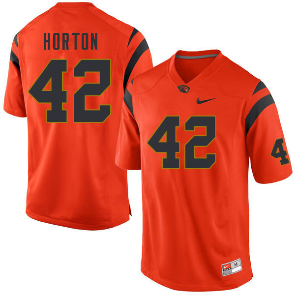 Men #42 Logan Horton Oregon State Beavers College Football Jerseys Sale-Orange